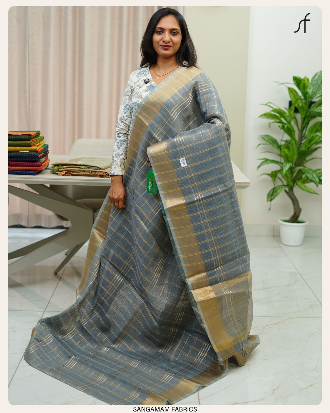 LINEN TISSUE SAREE