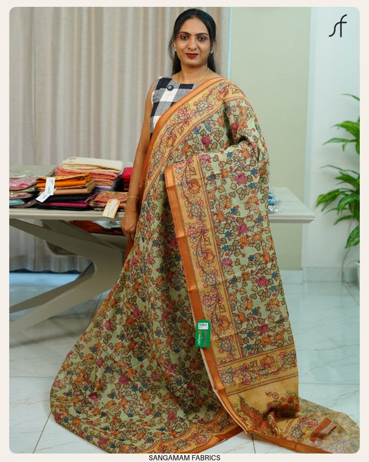 SEMI CHANDERI SILK SAREE