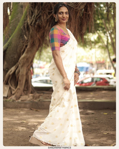 CLASSIC POLKA KASAVU SAREE