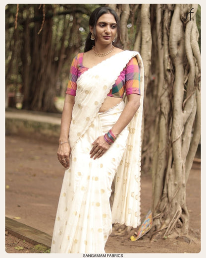 CLASSIC POLKA KASAVU SAREE