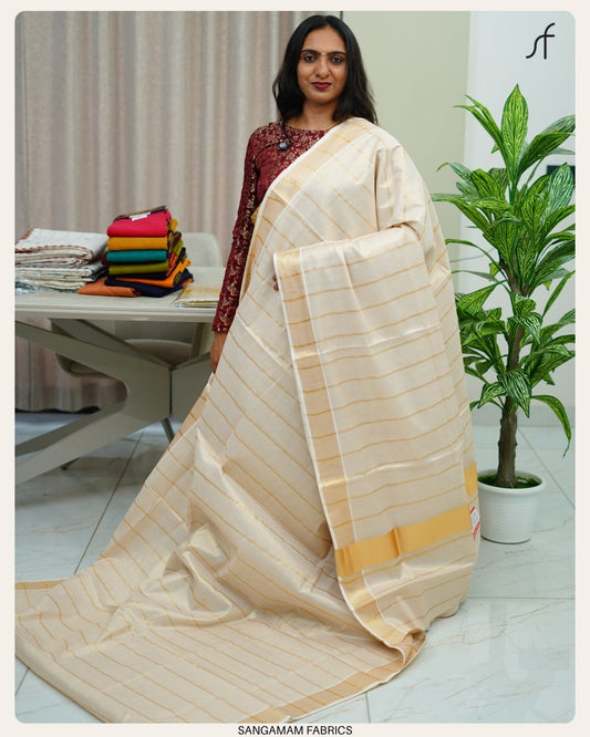 STRIPE DETAILED TISSUE SET SAREE