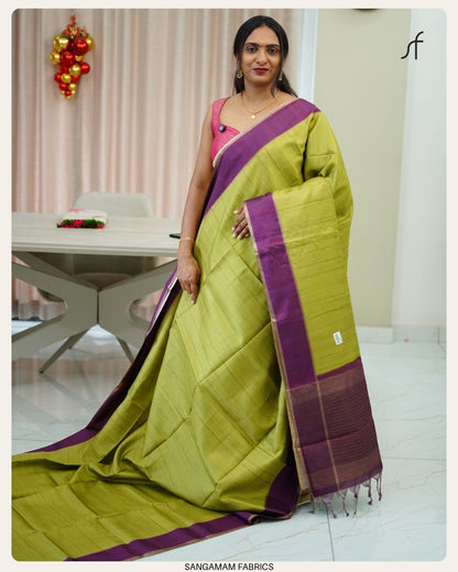 SEMI GHICHA TUSSAR SAREE