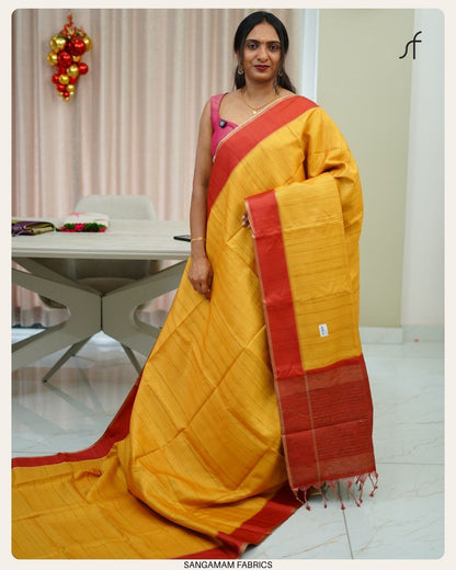 SEMI GHICHA TUSSAR SAREE