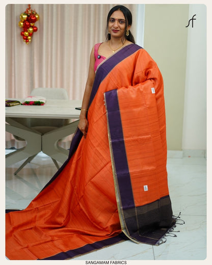 SEMI GHICHA TUSSAR SAREE