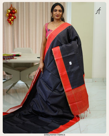 SEMI GHICHA TUSSAR SAREE