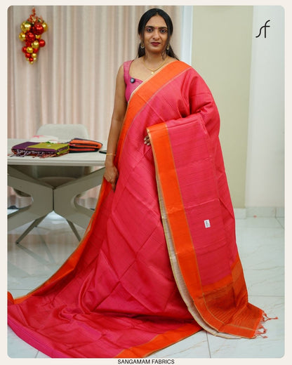 SEMI GHICHA TUSSAR SAREE