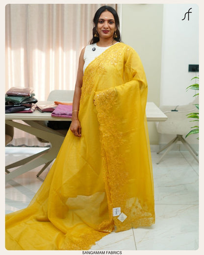 SOFT ORGANZA SAREE