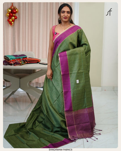 SEMI GHICHA TUSSAR SAREE