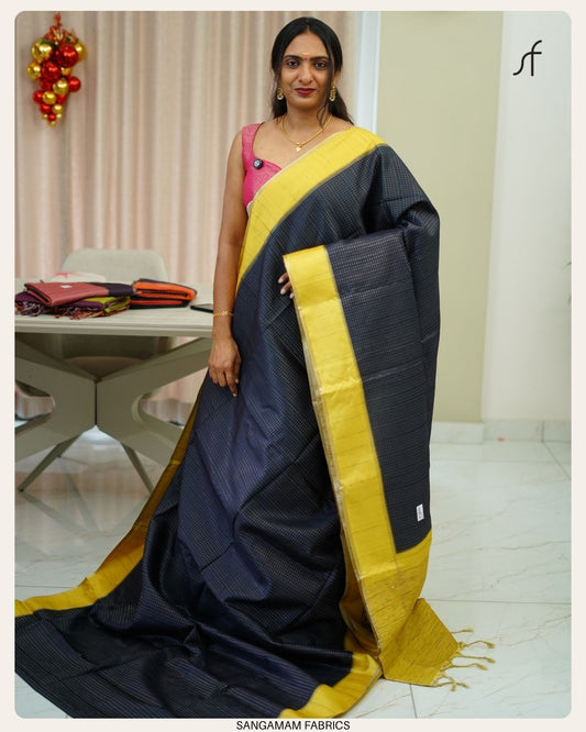 SEMI GHICHA TUSSAR SAREE