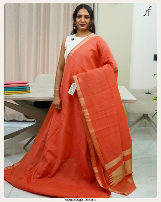SEMI CHANDERI SILK SAREE