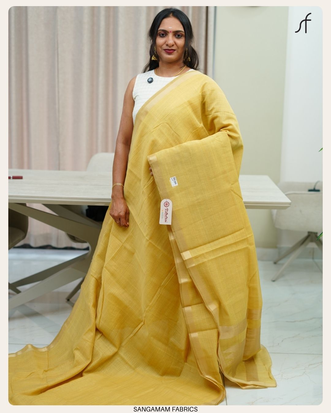 SEMI CHANDERI SILK SAREE