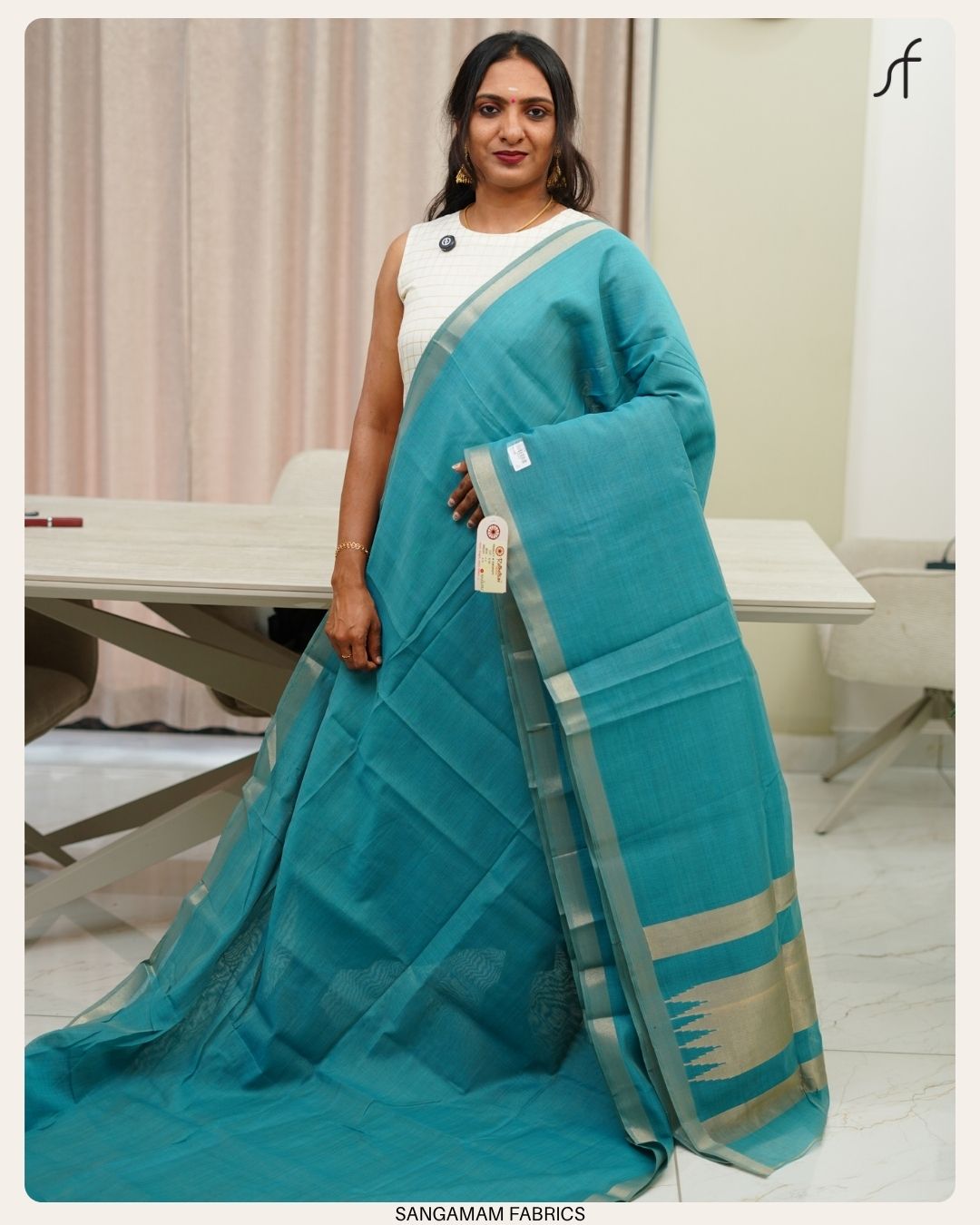 SEMI CHANDERI SILK SAREE