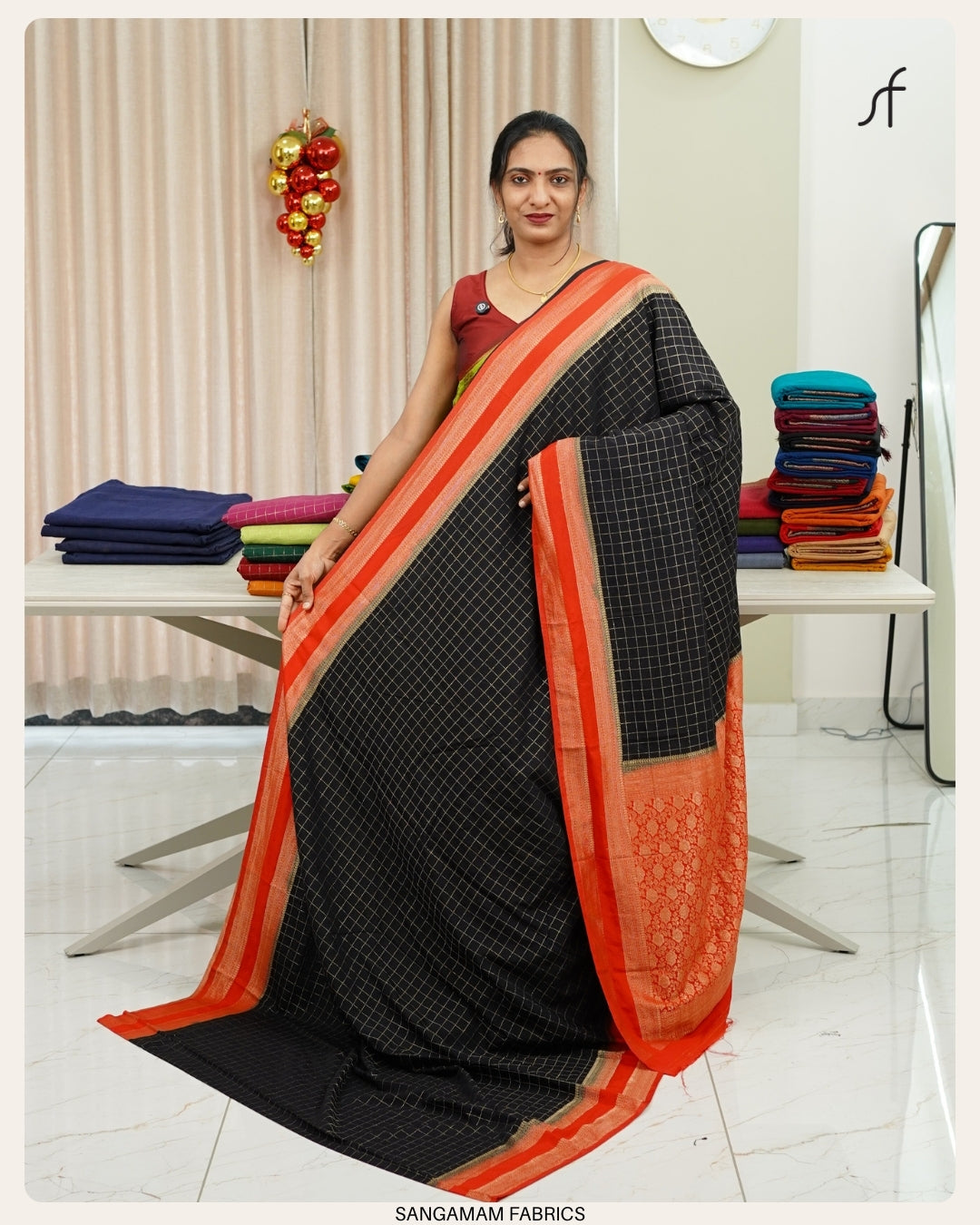 BENTEX BORDER BANARASI SAREE IN ROYAL CHECKS