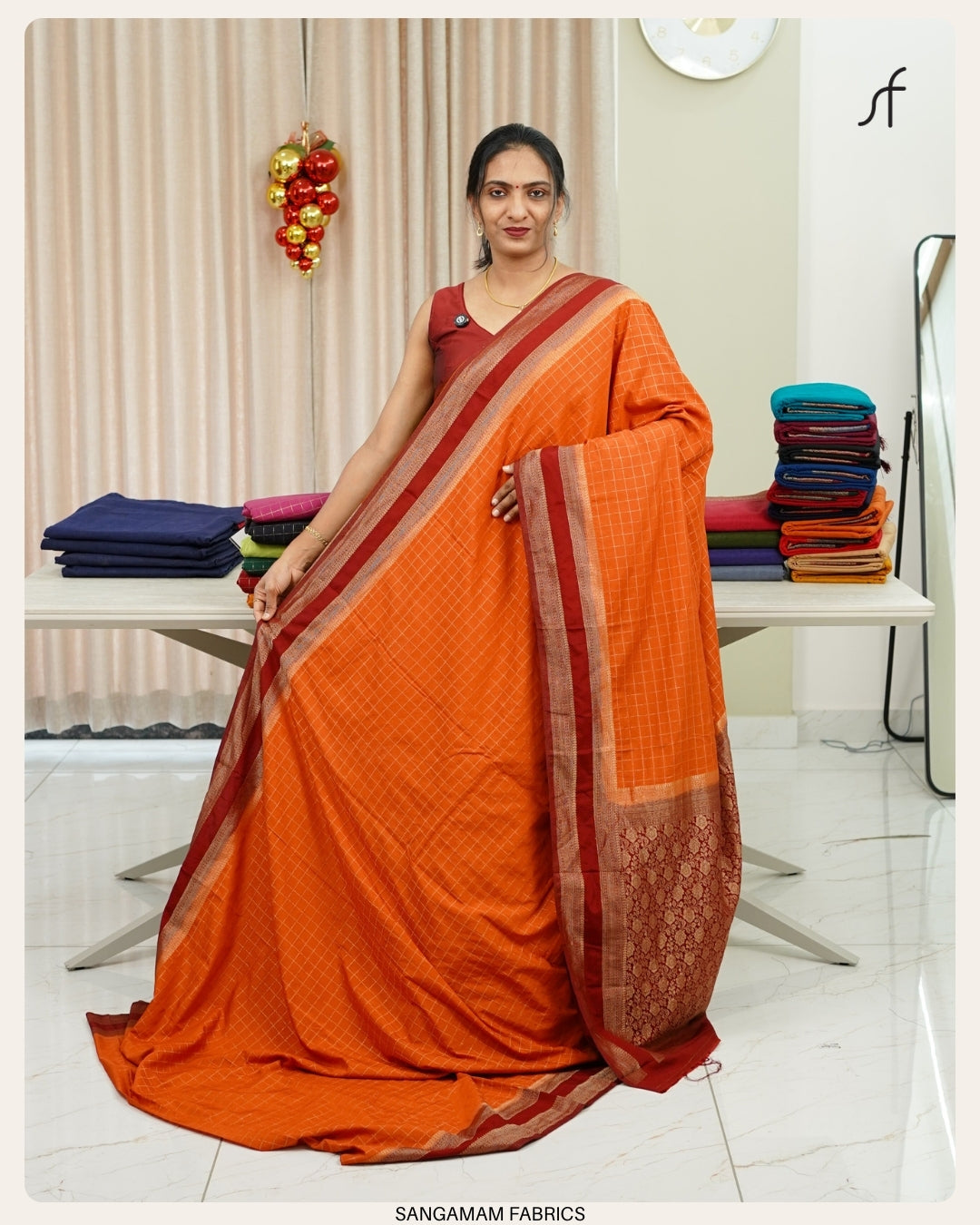 BENTEX BORDER BANARASI SAREE IN ROYAL CHECKS
