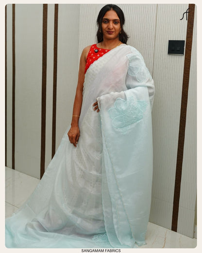PARTY WEAR ORGANZA SAREE