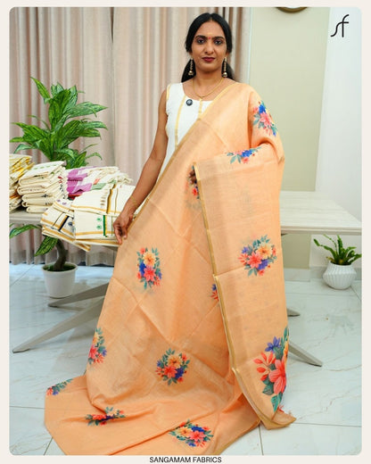 SEMI LINEN SAREE