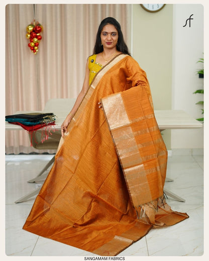 SEMI CHANDERI SILK SAREE
