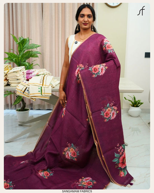 SEMI LINEN SAREE