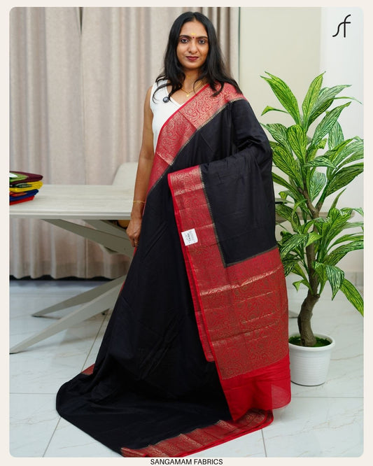 SEMI CHANDERI BANARASI SAREE