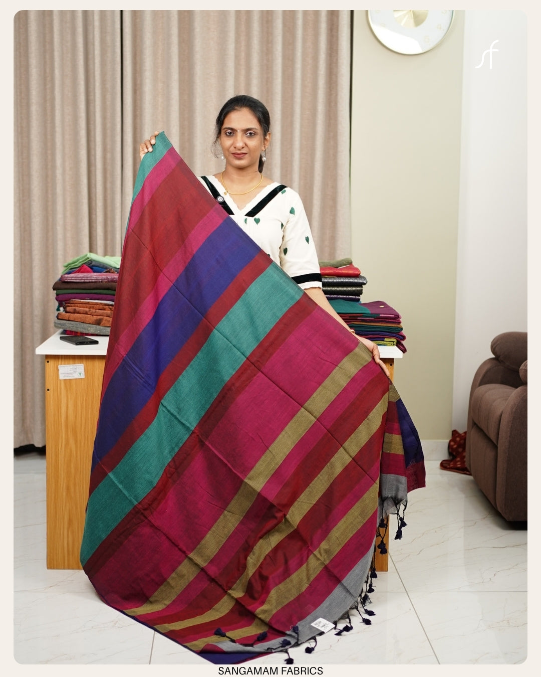 MULTI COLOUR KHADHI COTTON SAREE