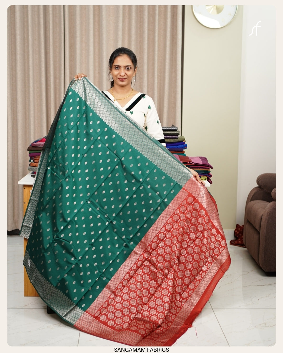 CONTRAST COMBINATION SEMI SILK SAREE