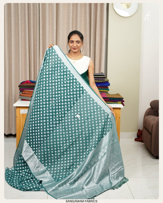 SEMI BANARASI GEROGETTE SAREE