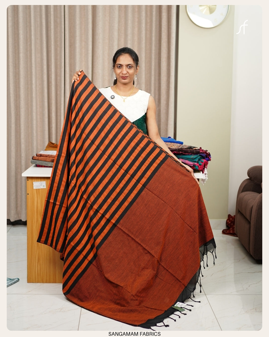 STRIPE DETAILED  KHADHI COTTON SAREE
