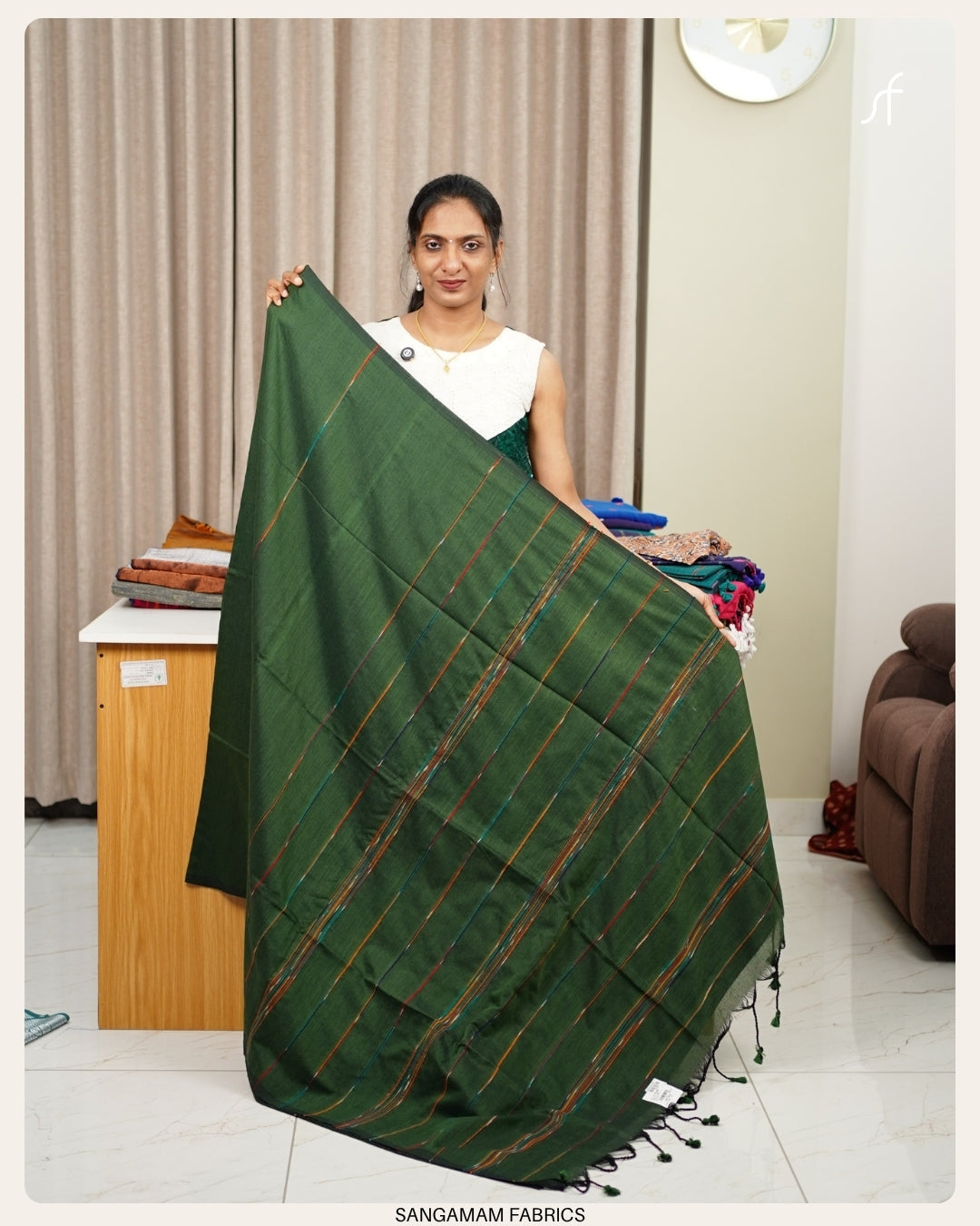 STRIPE DETAILED SOFT  KHADHI COTTON SAREE