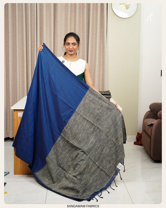 STRIPE  PALLU KHADHI COTTON SAREE