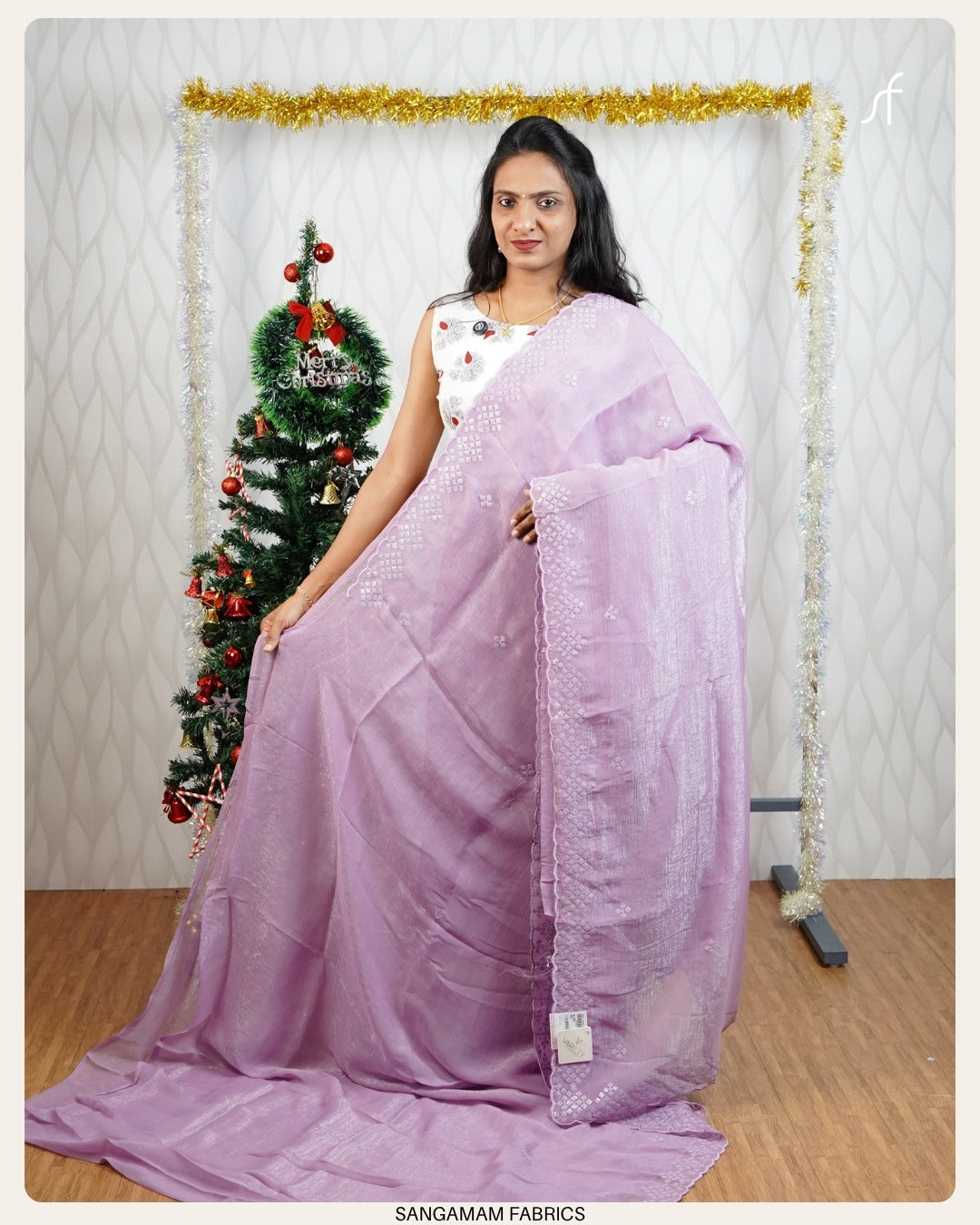 CRUSHED SILK PARTY WEAR SAREE