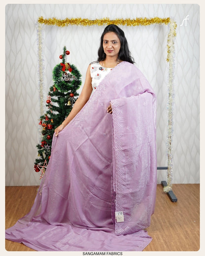 CRUSHED SILK PARTY WEAR SAREE
