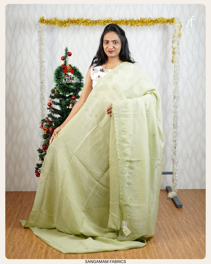 CRUSHED SILK PARTY WEAR SAREE