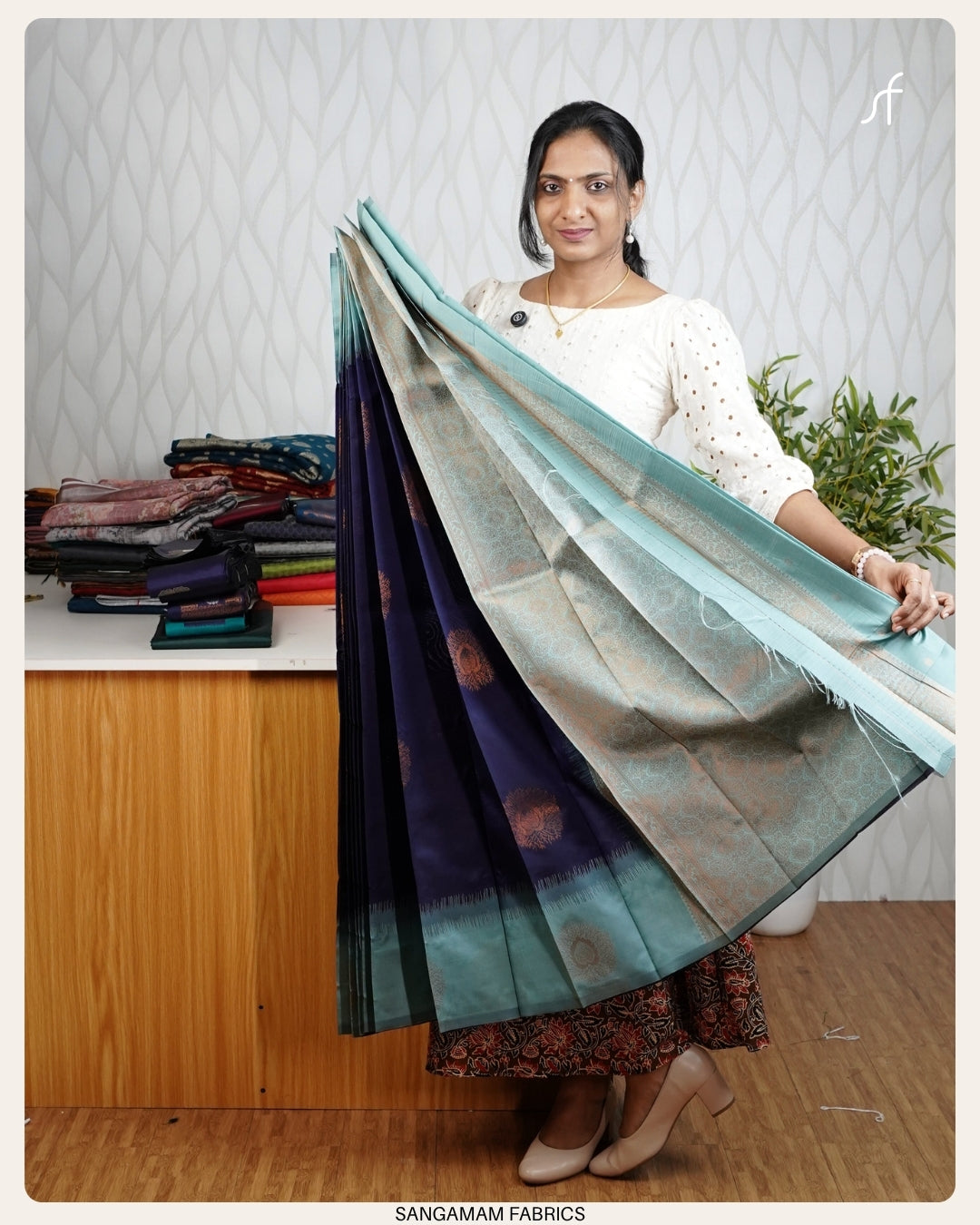CONTRAST PATTEN SEMI SILK SAREE