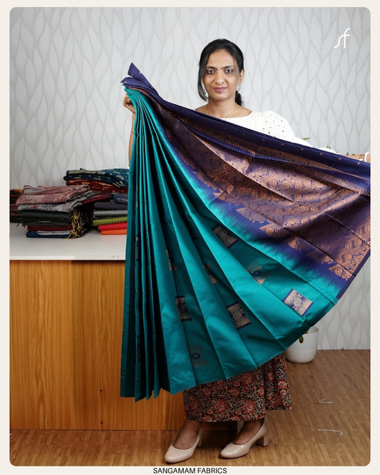 CONTRST PATTEN SEMI SILK SAREE