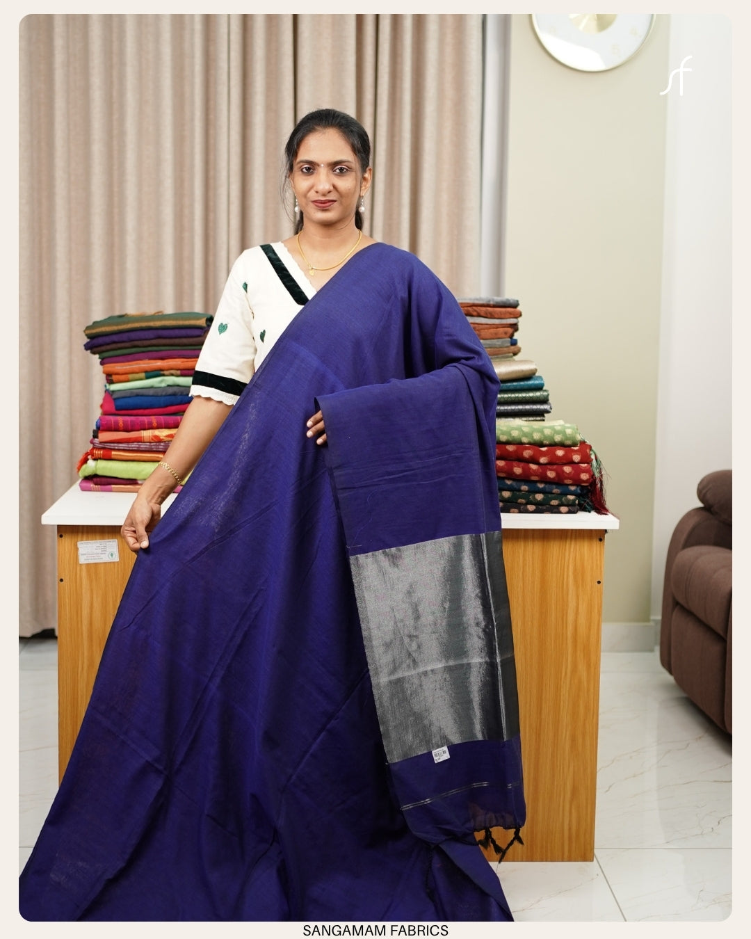 TISSUE PALLU PLAIN  KHADHI COTTON SAREE