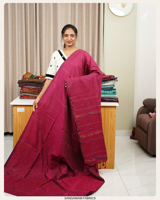 STRIPE DETAILED KHADHI COTTON SAREE