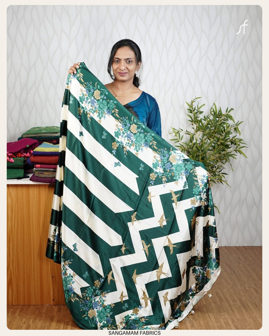 FLORAL PRINTED SEMI MODAL SILK SAREE