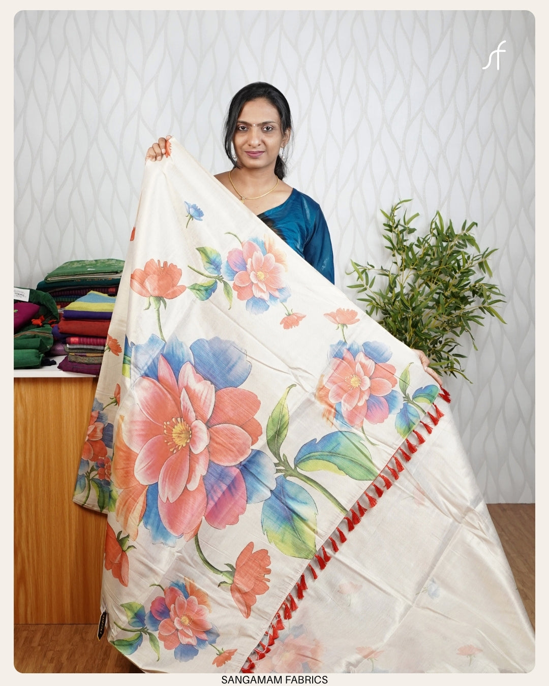 FLORAL PRINTED TISSUE SILK SAREE