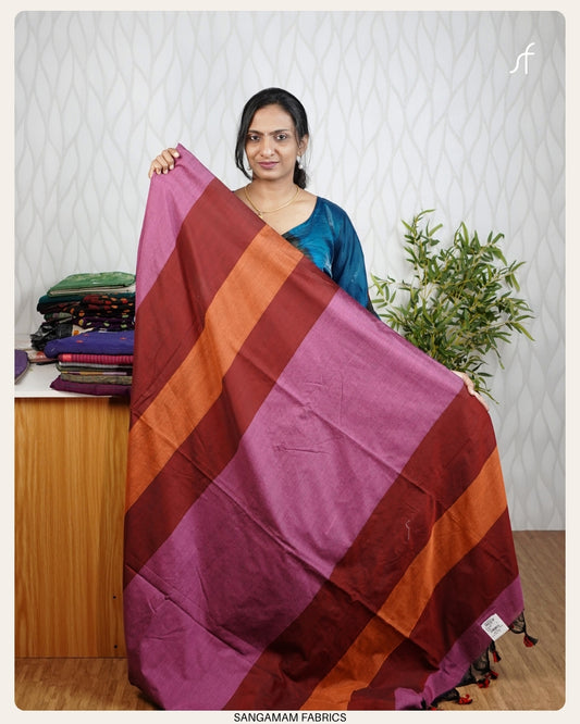 MULTI COLOR KHADHI COTTON SAREE