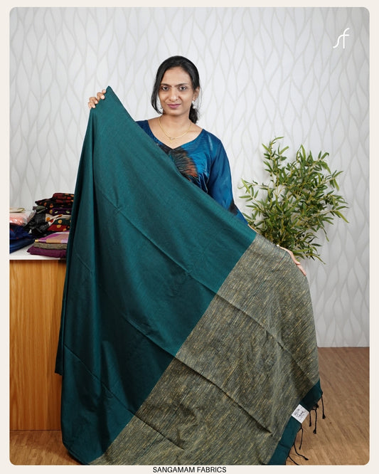 STRIPE PALLU DETAILED KHADHI COTTON SAREE