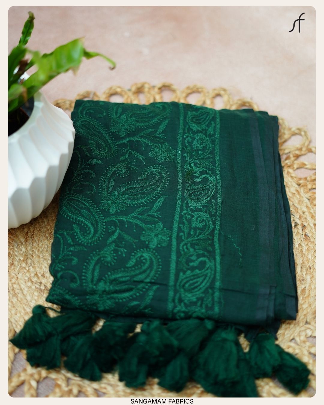 MULL COTTON CHIKANKARI SAREE