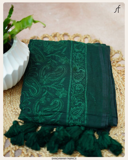 MULL COTTON CHIKANKARI SAREE