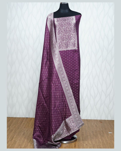 SEMI BANARASI UNSTICHED SALWAR SUIT