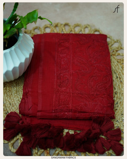 MULL COTTON CHIKANKARI SAREE