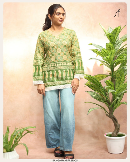 PRINTED COTTON SHORT KURTI