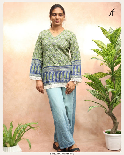 PRINTED COTTON SHORT KURTI