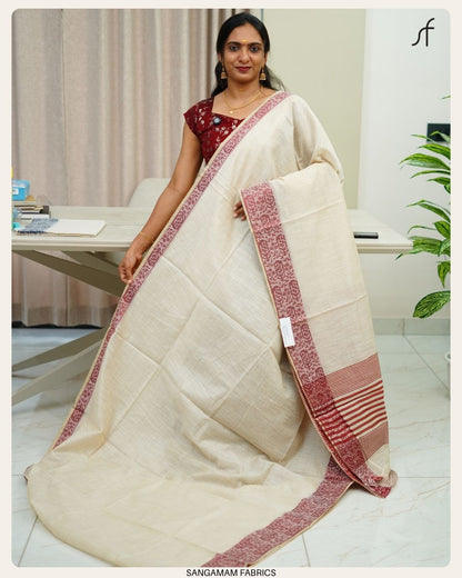 SEMI CHANDERI SILK SAREE