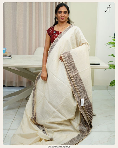 SEMI CHANDERI SILK SAREE