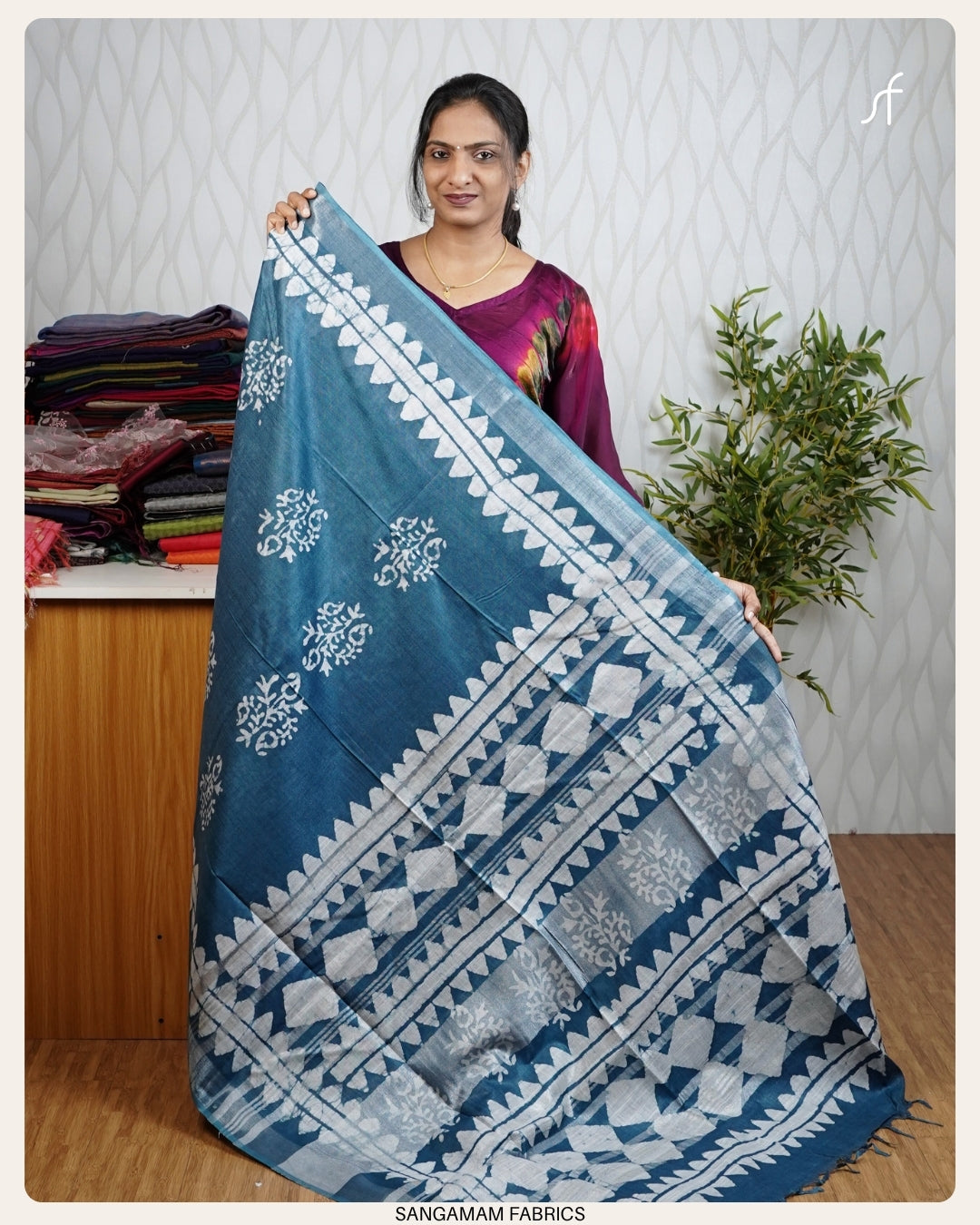 BATIK PRINTED SEMI LINEN SAREE