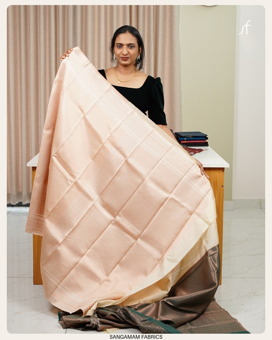 CONTRAST PATTERN SEMI SILK SAREE